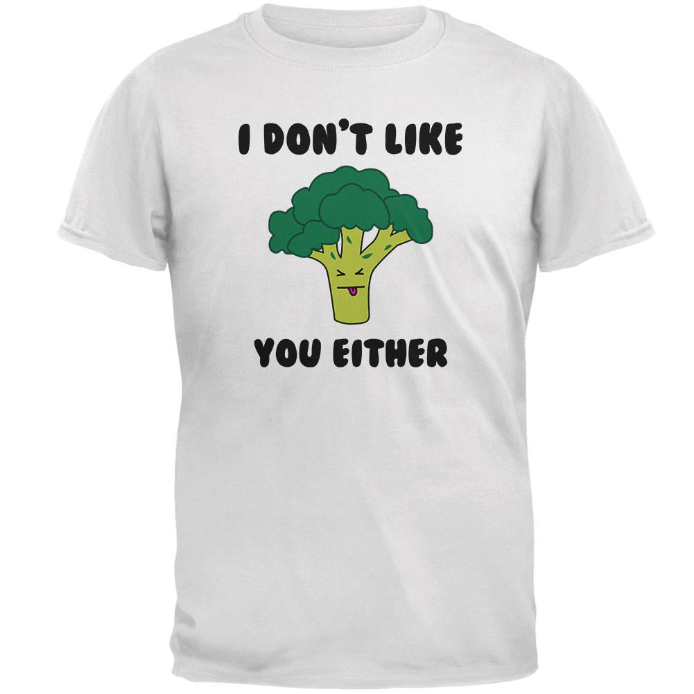 Vegetable Broccoli Doesn't Like You Either Funny Mens T Shirt Men's T-Shirts Old Glory 2XL White