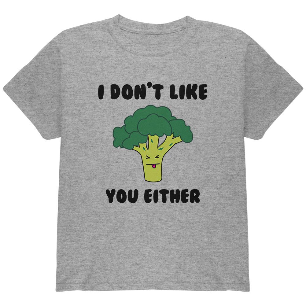 Vegetable Broccoli Doesn't Like You Either Funny Youth T Shirt Youth T-Shirts Old Glory LG Heather