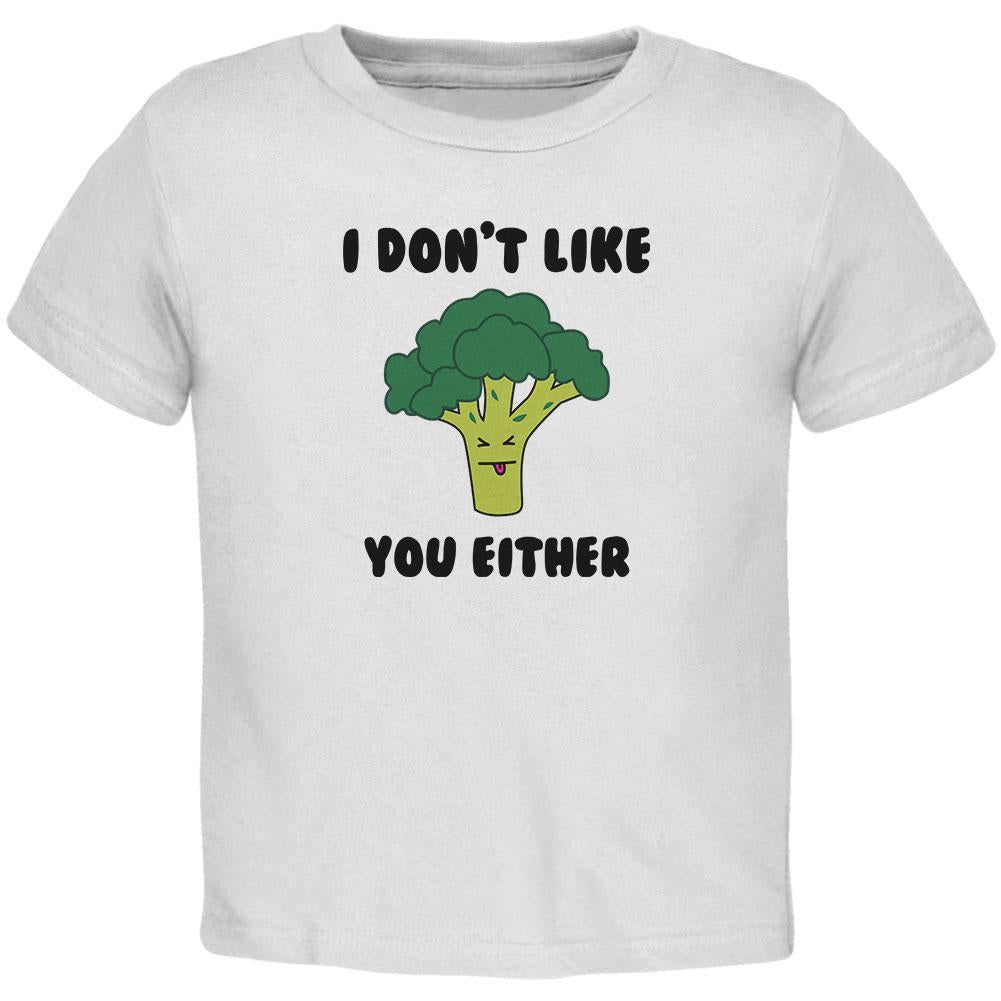 Vegetable Broccoli Doesn't Like You Either Funny Baby Crewneck T Shirt Infant & Toddler T-Shirts Old Glory 12MO White