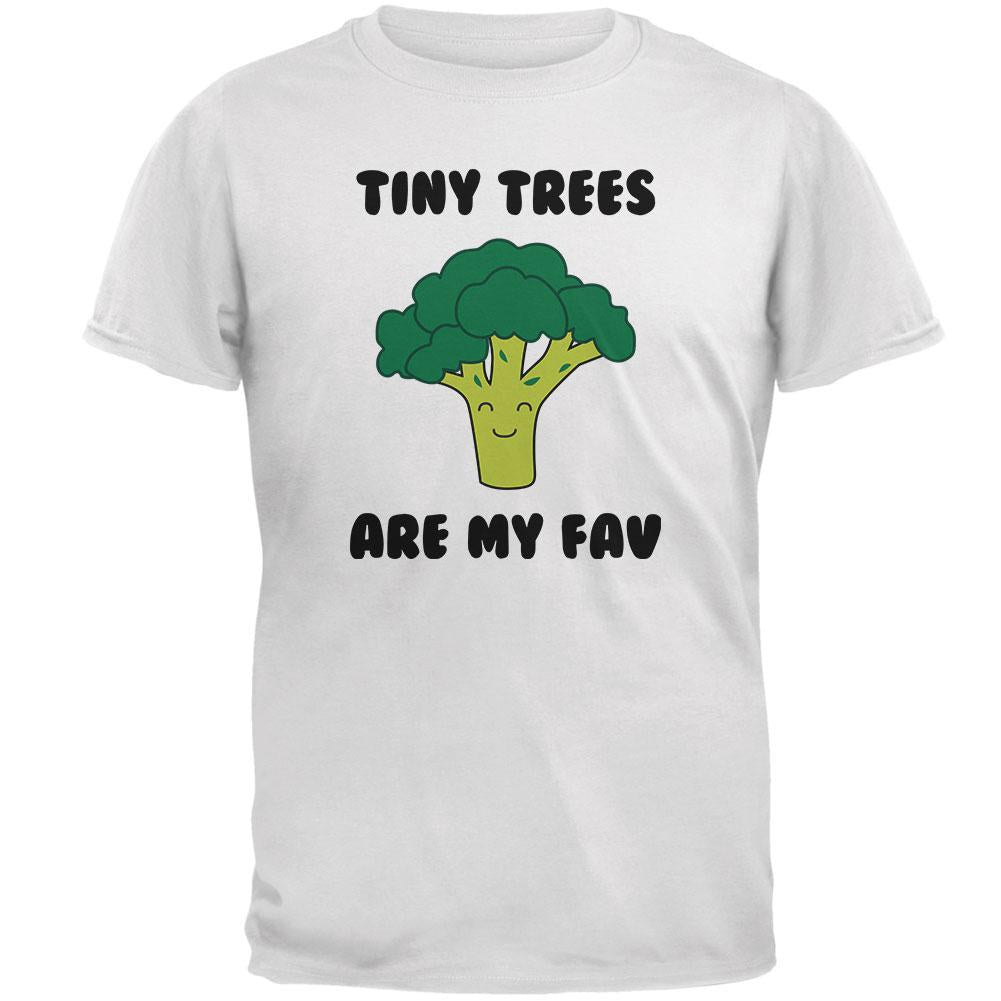 Vegetable Broccoli Tiny Trees are My Favorite Funny Mens T Shirt Men's T-Shirts Old Glory 2XL White