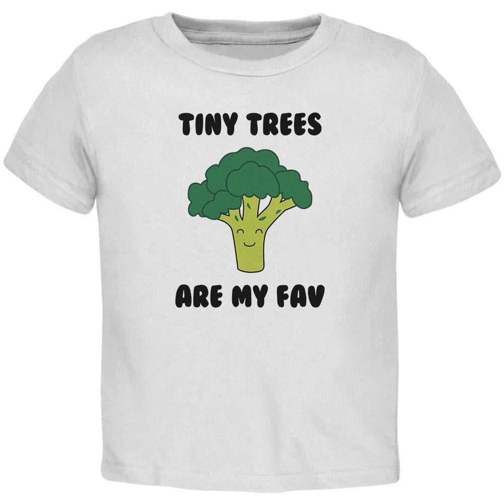 Vegetable Broccoli Tiny Trees are My Favorite Funny Baby Crewneck T Shirt Infant T-Shirts Old Glory 12MO White
