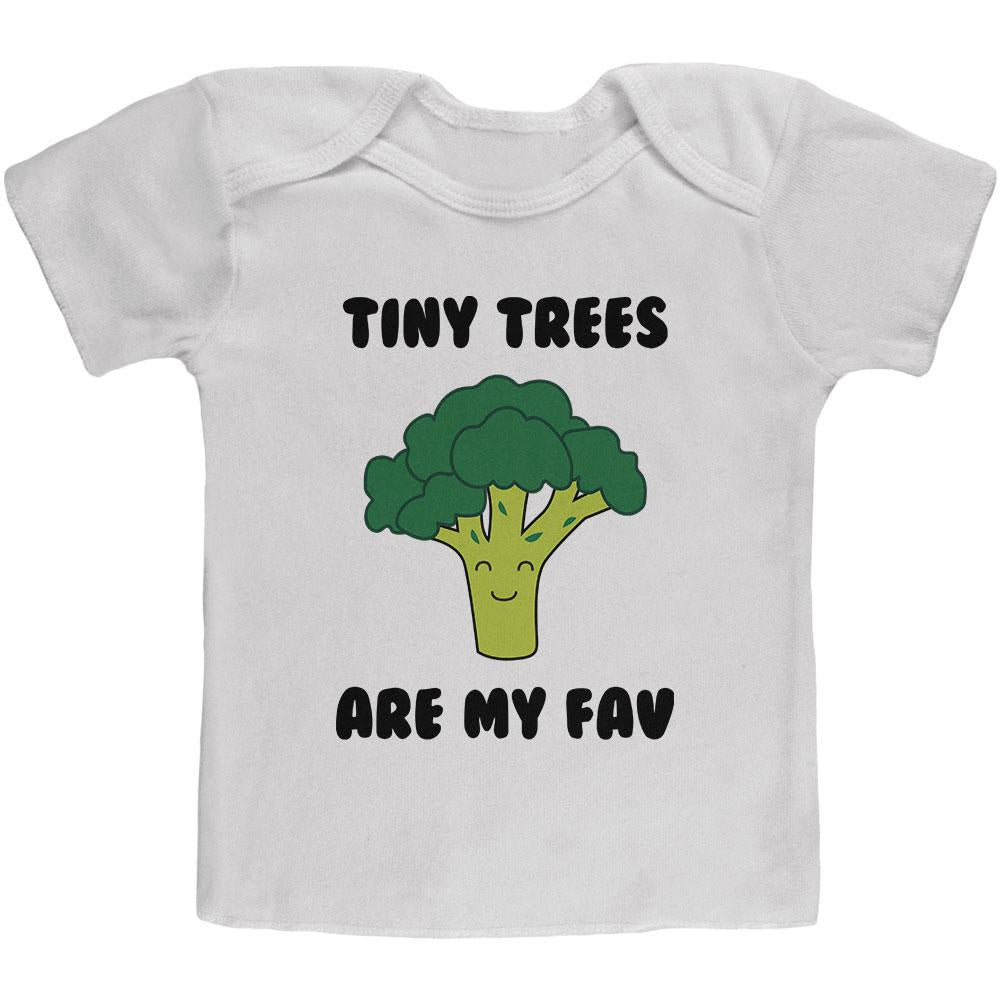 Vegetable Broccoli Tiny Trees are My Favorite Funny Baby T Shirt Infant & Toddler T-Shirts Old Glory 12MO White