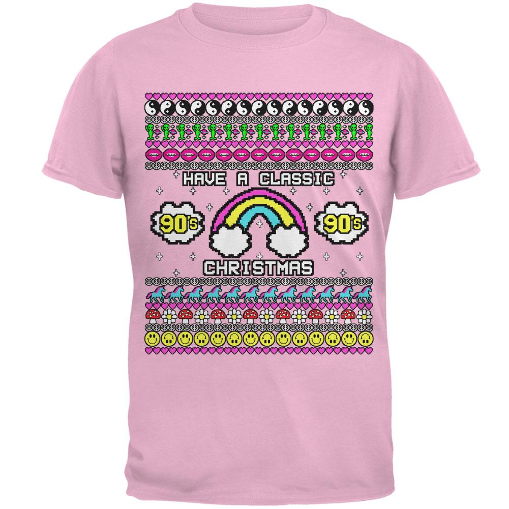 Retro 90s Nostalgia Classic Ugly Christmas Sweater Mens T Shirt Men's T-Shirts Old Glory 2XL Light Pink