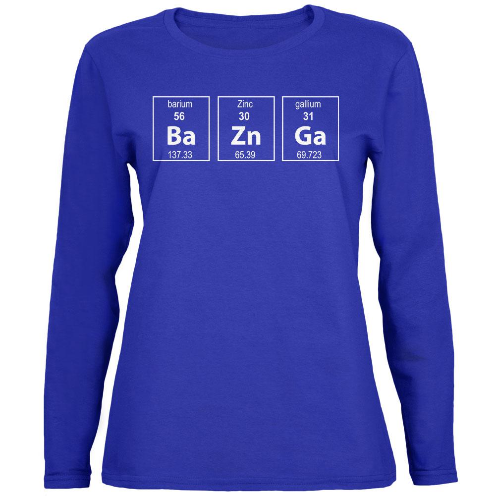 Bazinga Periodic Table Womens Long Sleeve T Shirt Women's Long Sleeves Old Glory 2XL Royal