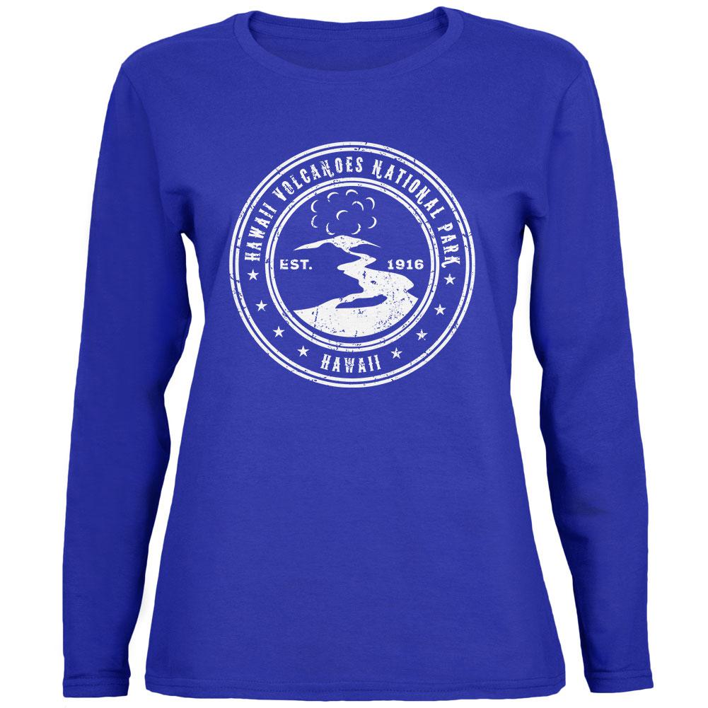 Hawaii Volcanoes National Park Womens Long Sleeve T Shirt Women's Long Sleeves Old Glory 2XL Royal