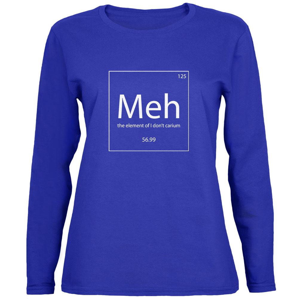 Meh Periodic Table Womens Long Sleeve T Shirt Women's Long Sleeves Old Glory 2XL Royal