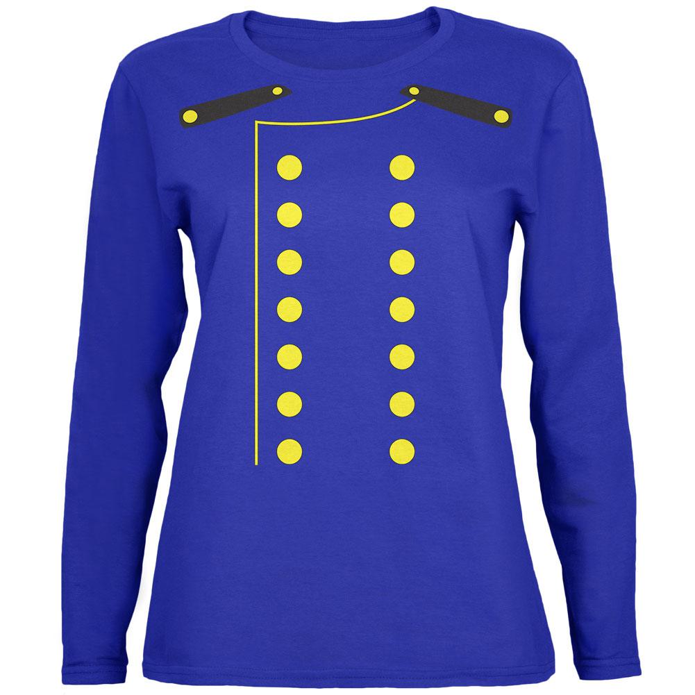 Halloween Hotel Bellhop Costume Womens Long Sleeve T Shirt Women's Long Sleeves Old Glory 2XL Blue
