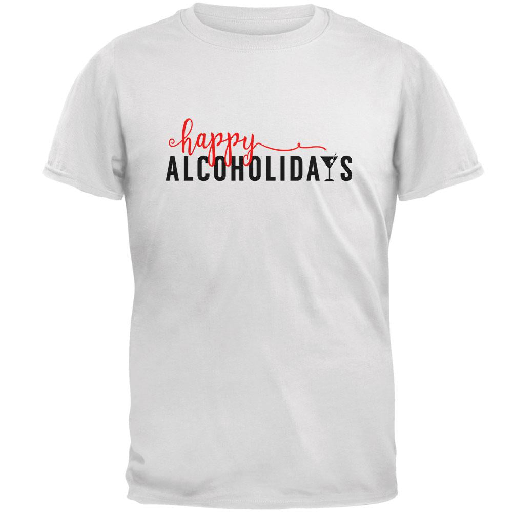 Happy Alcoholidays Holidays Mens T Shirt Men's T-Shirts Old Glory 2XL White