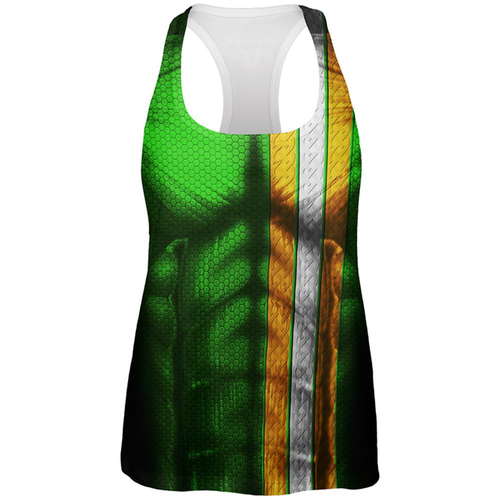 St Patrick's Day Irish Champion Superhero Costume All Over Womens Work Out Tank Top Women's Tank Tops Old Glory 2XL Multi
