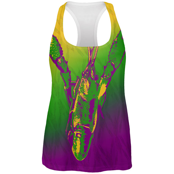 Mardi Gras Cajun Crawfish All Over Womens Work Out Tank Top Women's Tank Tops Old Glory 2XL Multi