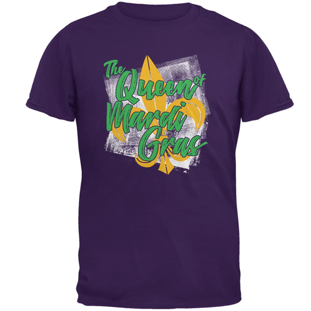The Queen of Mardi Gras Mens T Shirt Men's T-Shirts Old Glory 2XL Purple