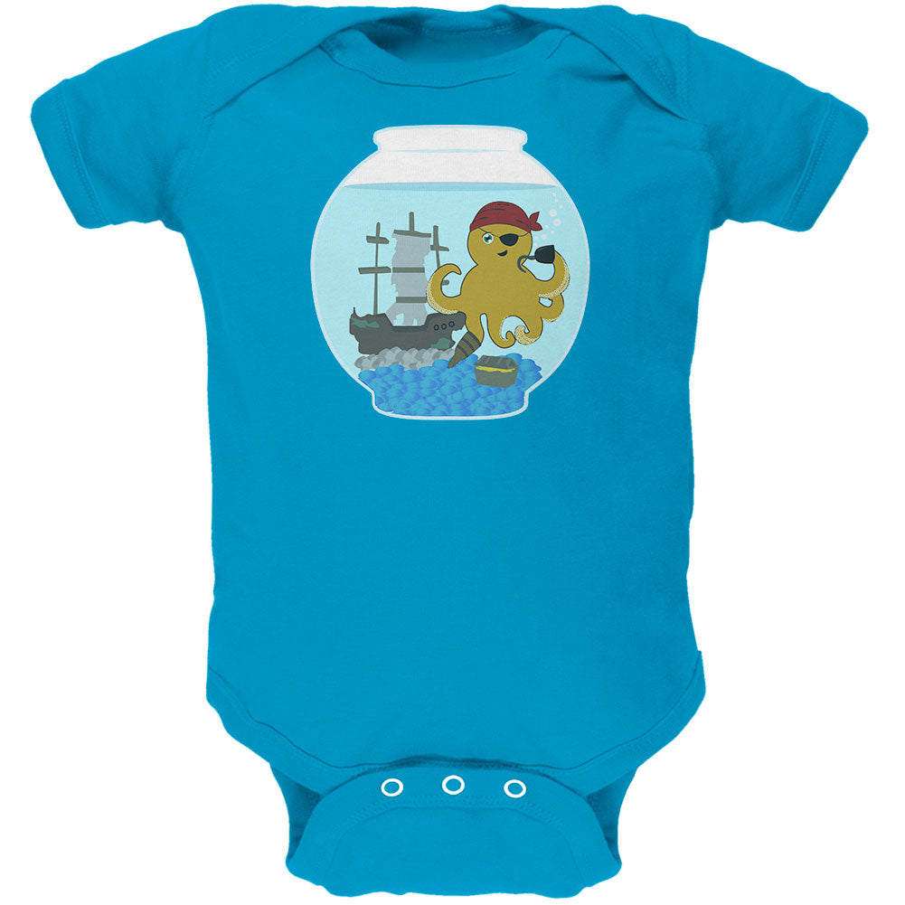 Fish Bowl Cute Pirate Octopus Soft Baby One Piece Baby One Piece Old Glory 0-3M Blue