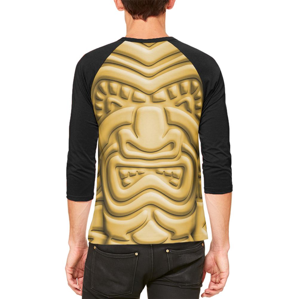 Tiki God Gold Face Luau Mens Raglan T Shirt Men's T-Shirts Old Glory