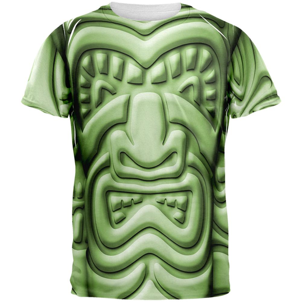 Tiki God Green Face Luau All Over Mens T Shirt Men's T-Shirts Old Glory 2XL Multi