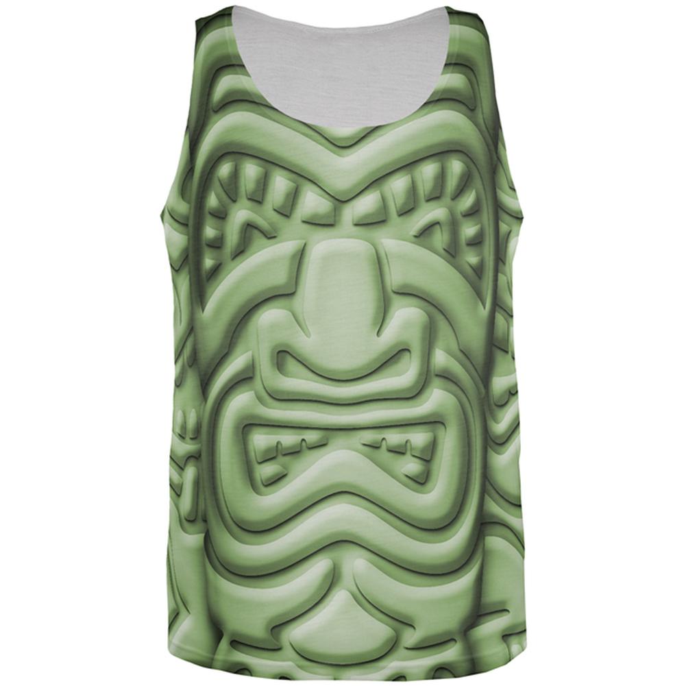 Tiki God Green Face Luau All Over Mens Tank Top Men's Tank Tops Old Glory 2XL Multi