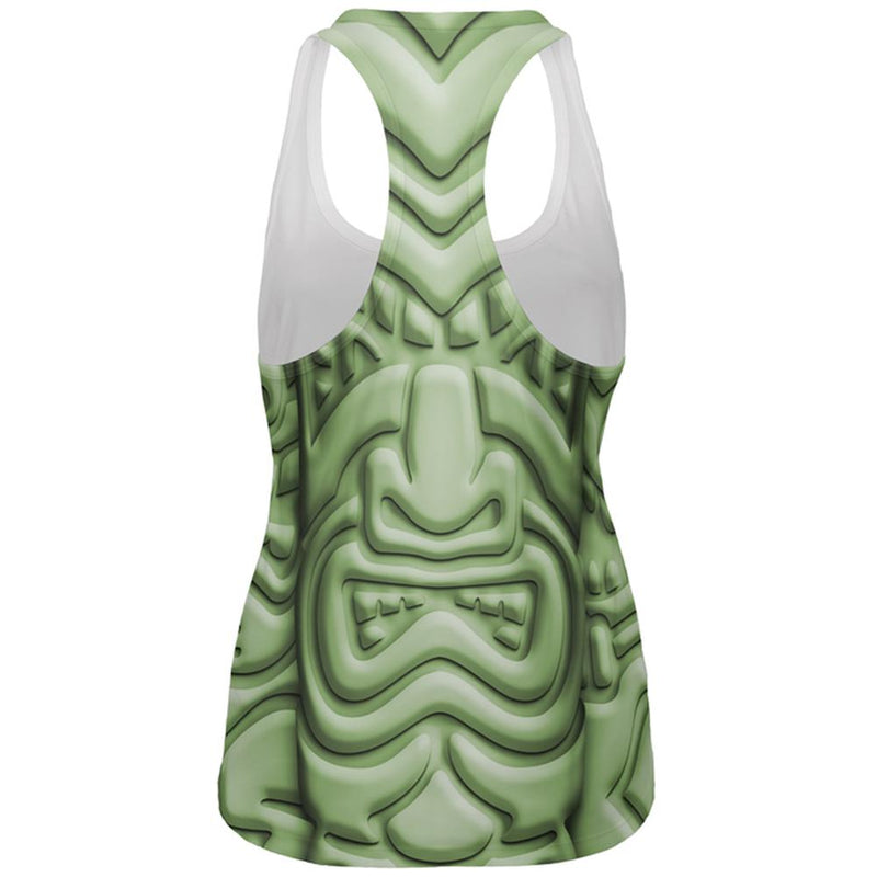 Tiki God Green Face Luau All Over Womens Work Out Tank Top Women's Tank Tops Old Glory