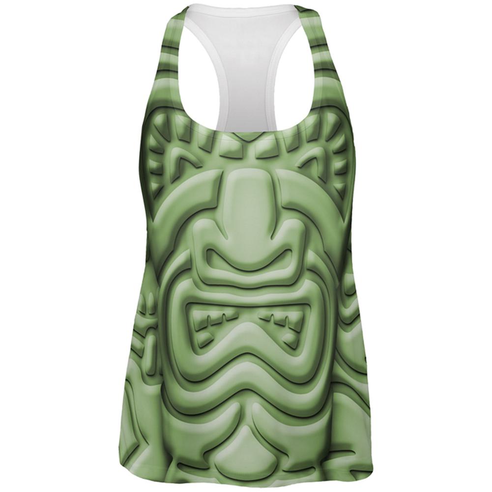 Tiki God Green Face Luau All Over Womens Work Out Tank Top Women's Tank Tops Old Glory 2XL Multi