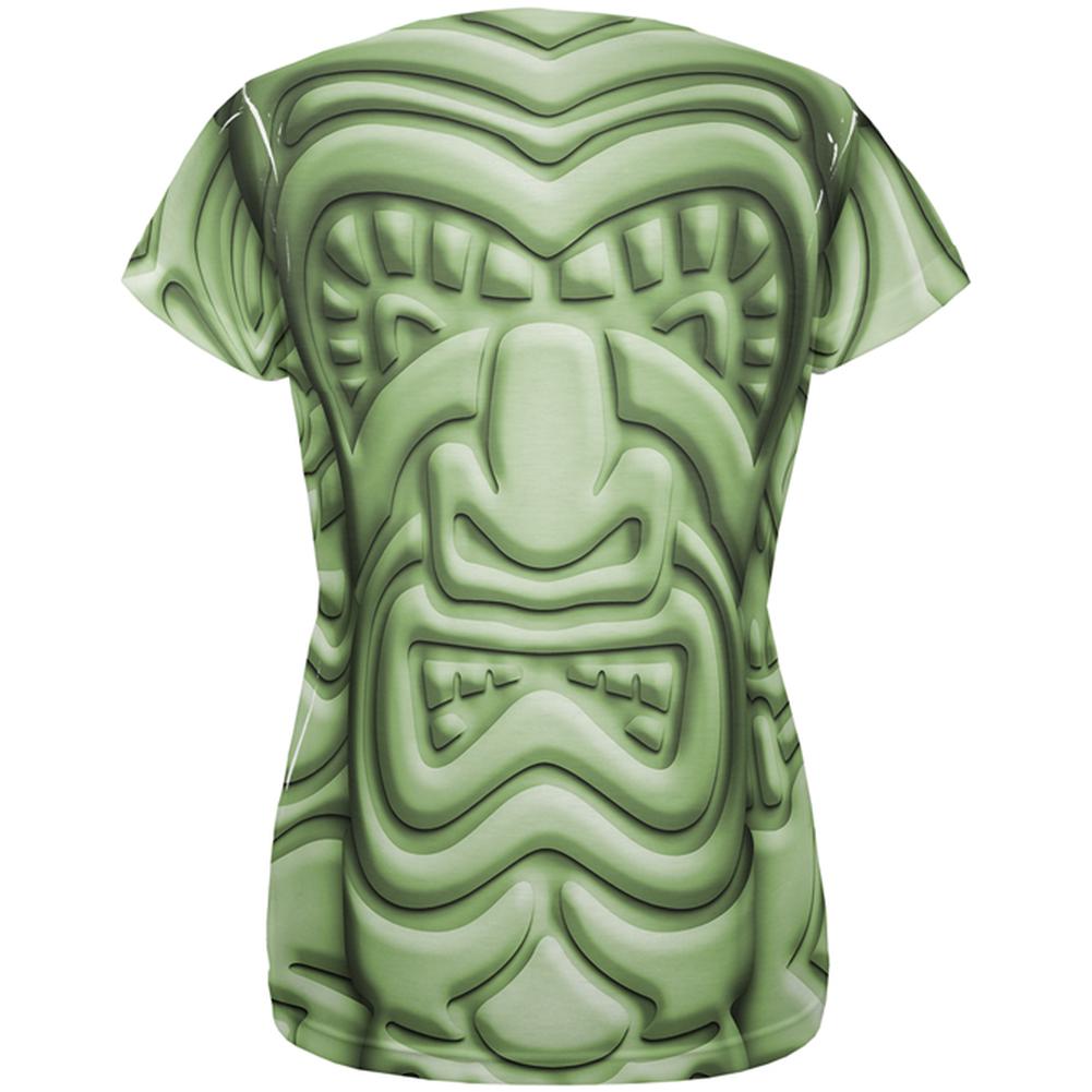 Tiki God Green Face Luau All Over Womens T Shirt Women's T-Shirts Old Glory