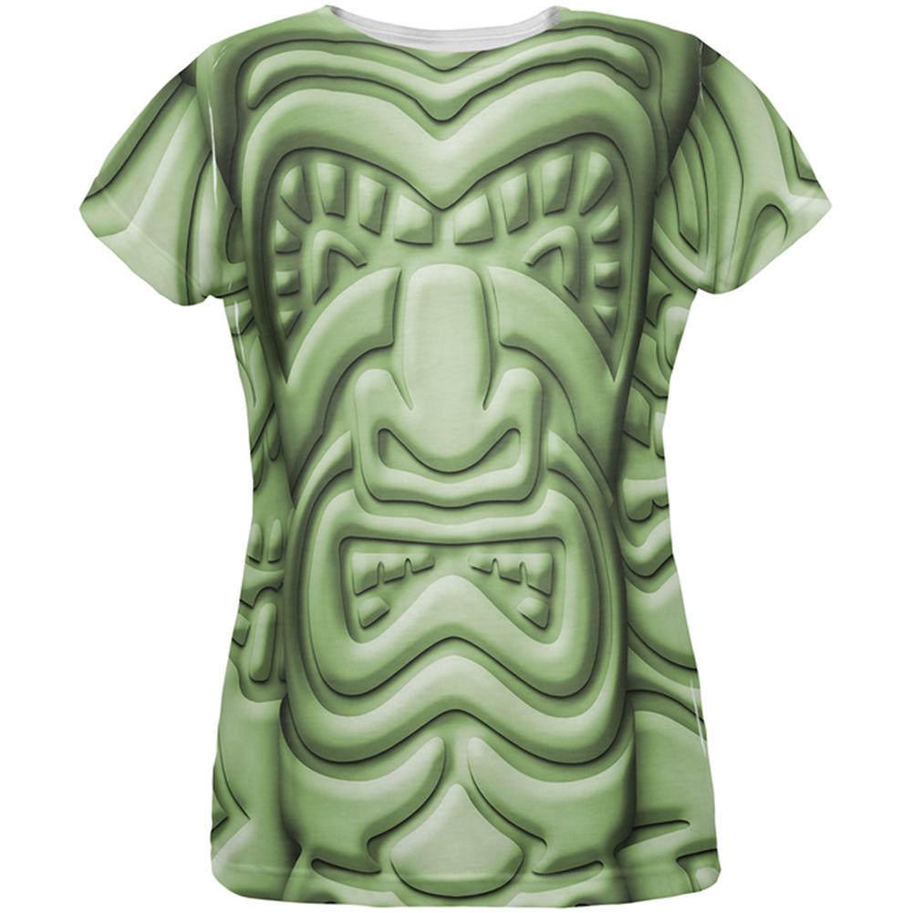 Tiki God Green Face Luau All Over Womens T Shirt Women's T-Shirts Old Glory 2XL Multi