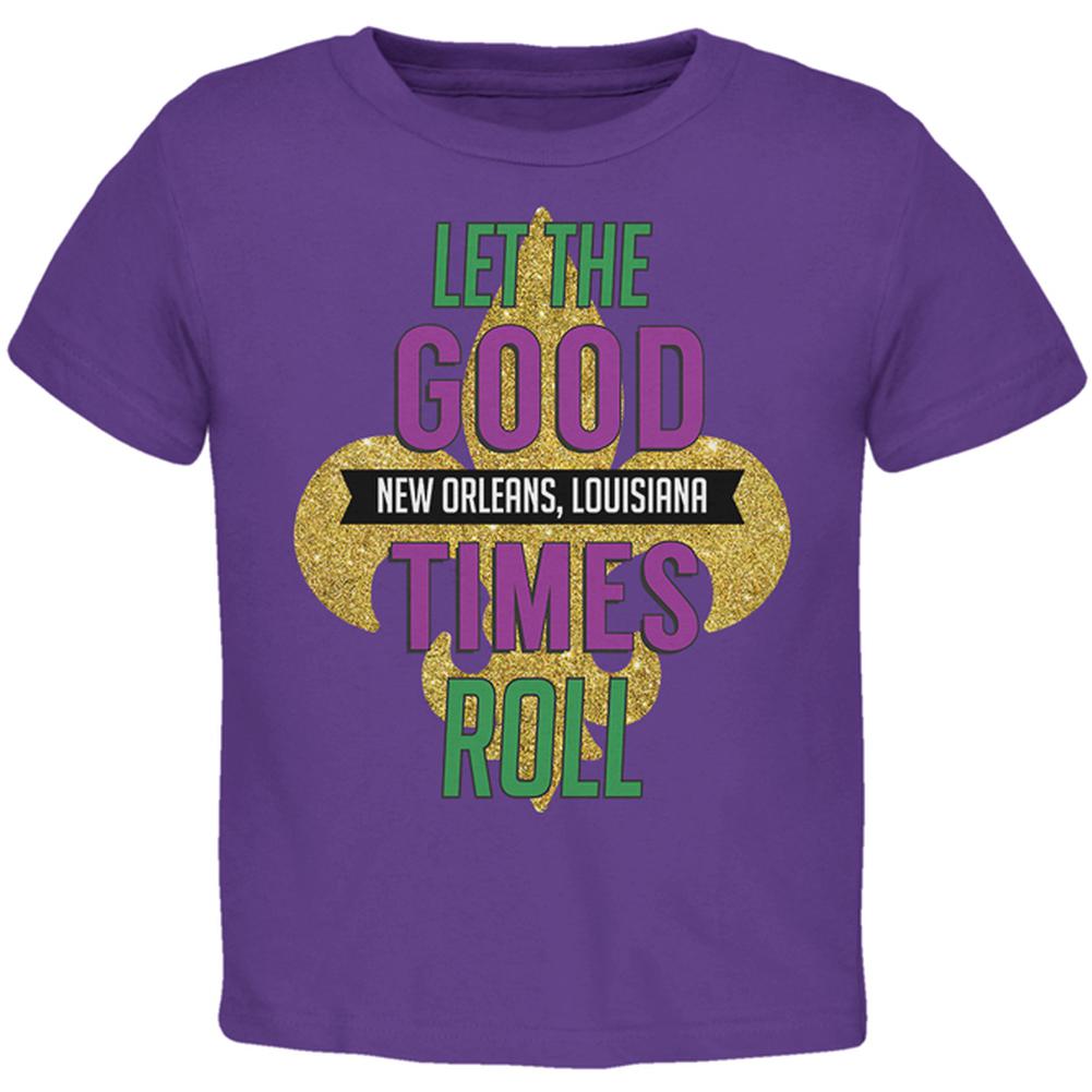 Mardi Gras Let the Good Times Roll Toddler T Shirt Toddler T-Shirts Old Glory 2T Purple