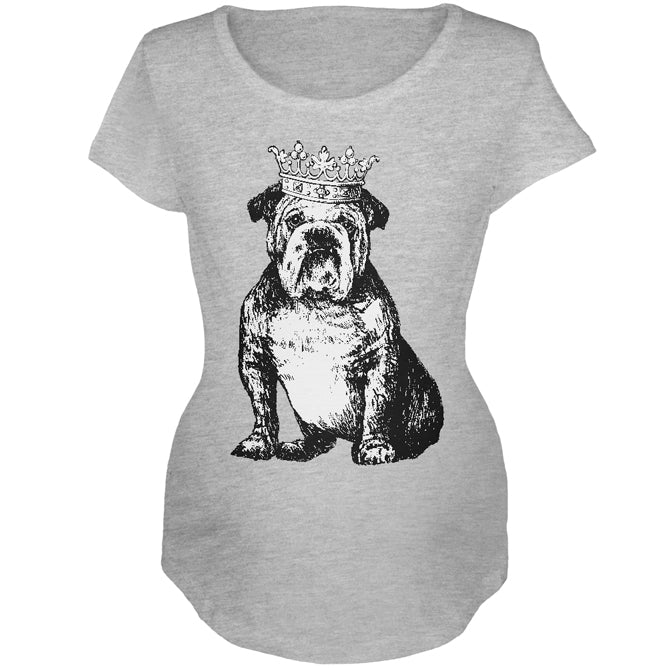 Bulldog Crown Maternity Soft T Shirt Maternity T-Shirts Old Glory 2XL Grey