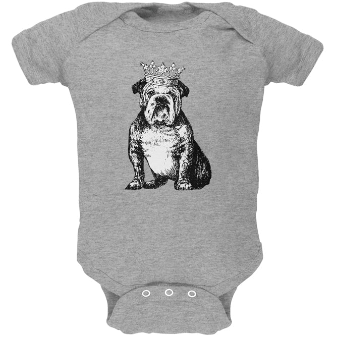Bulldog Crown Soft Baby One Piece Baby One Piece Old Glory 0-3M Grey