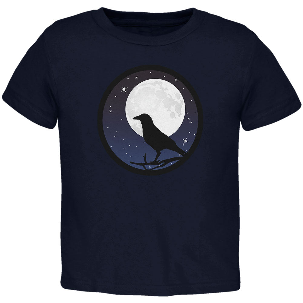 Raven Crow Moon Night Sky Silhoutte Toddler T Shirt Toddler T-Shirts Old Glory 2T Navy