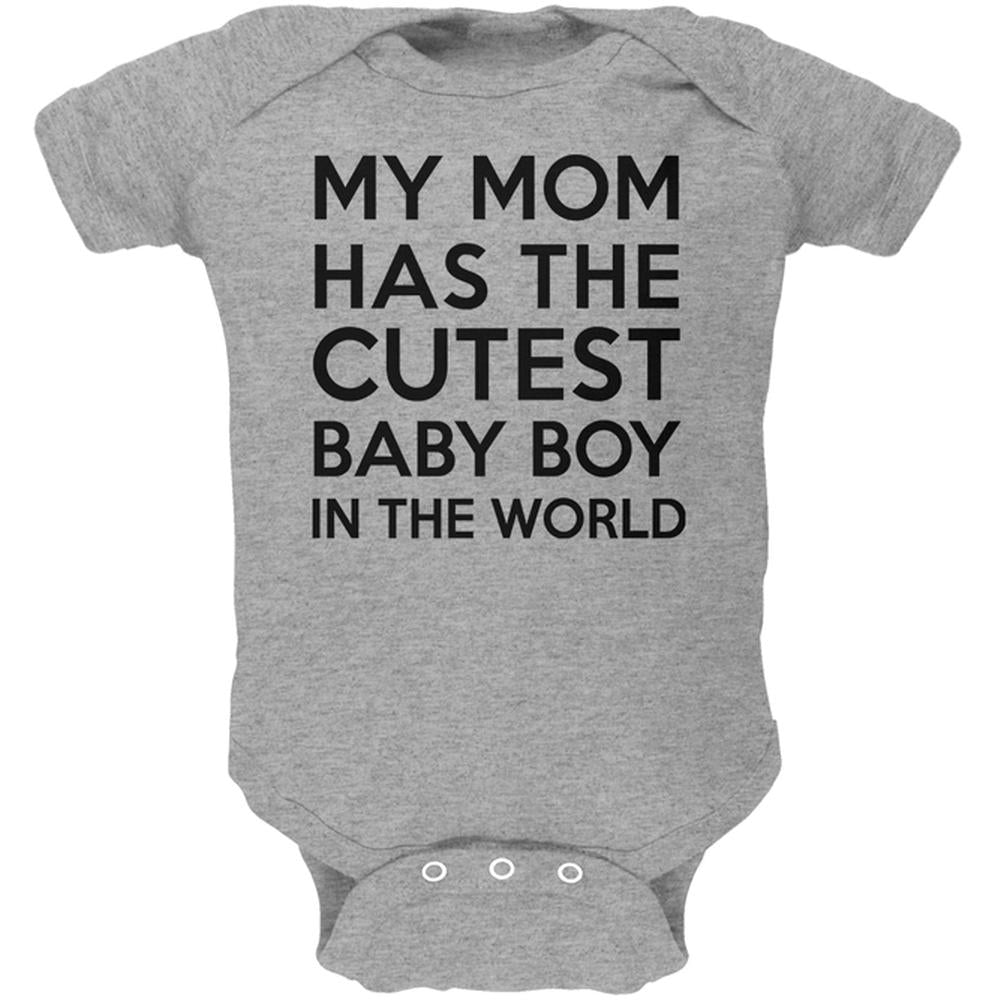 My Mom has the Cutest Baby Boy Soft Baby One Piece Baby One Piece Old Glory 0-3M Heather