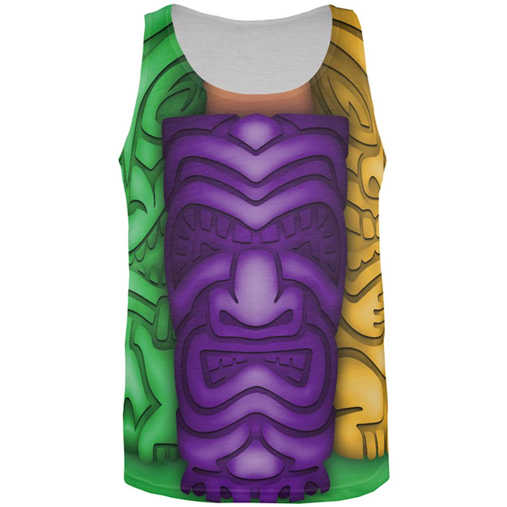 Mardi Gras Tiki Glass Party All Over Mens Tank Top Men's Tank Tops Old Glory 2XL Multi