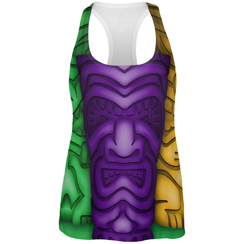 Mardi Gras Tiki Glass Party All Over Womens Work Out Tank Top Women's Tank Tops Old Glory 2XL Multi