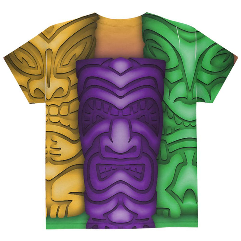 Mardi Gras Tiki Glass Party All Over Youth T Shirt Youth T-Shirts Old Glory