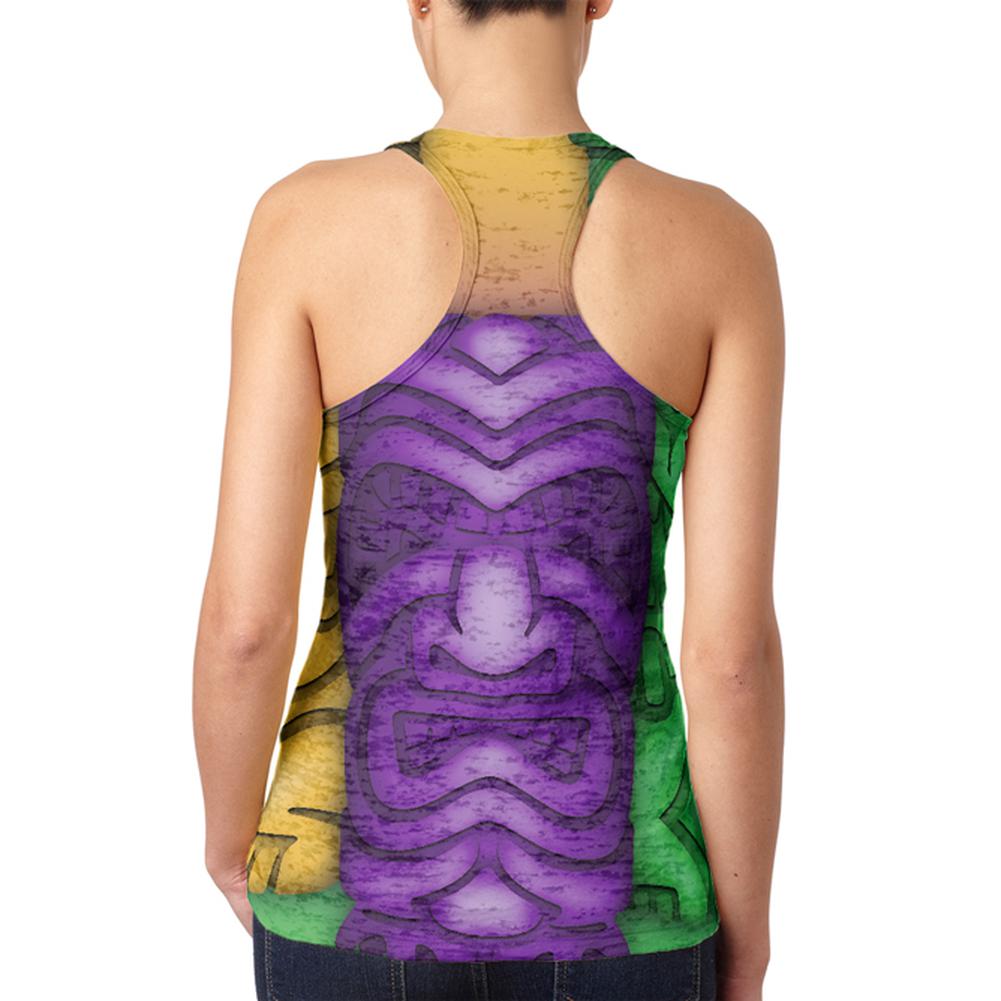 Mardi Gras Tiki Glass Party Juniors Burnout Racerback Tank Top Juniors Tank Tops Old Glory