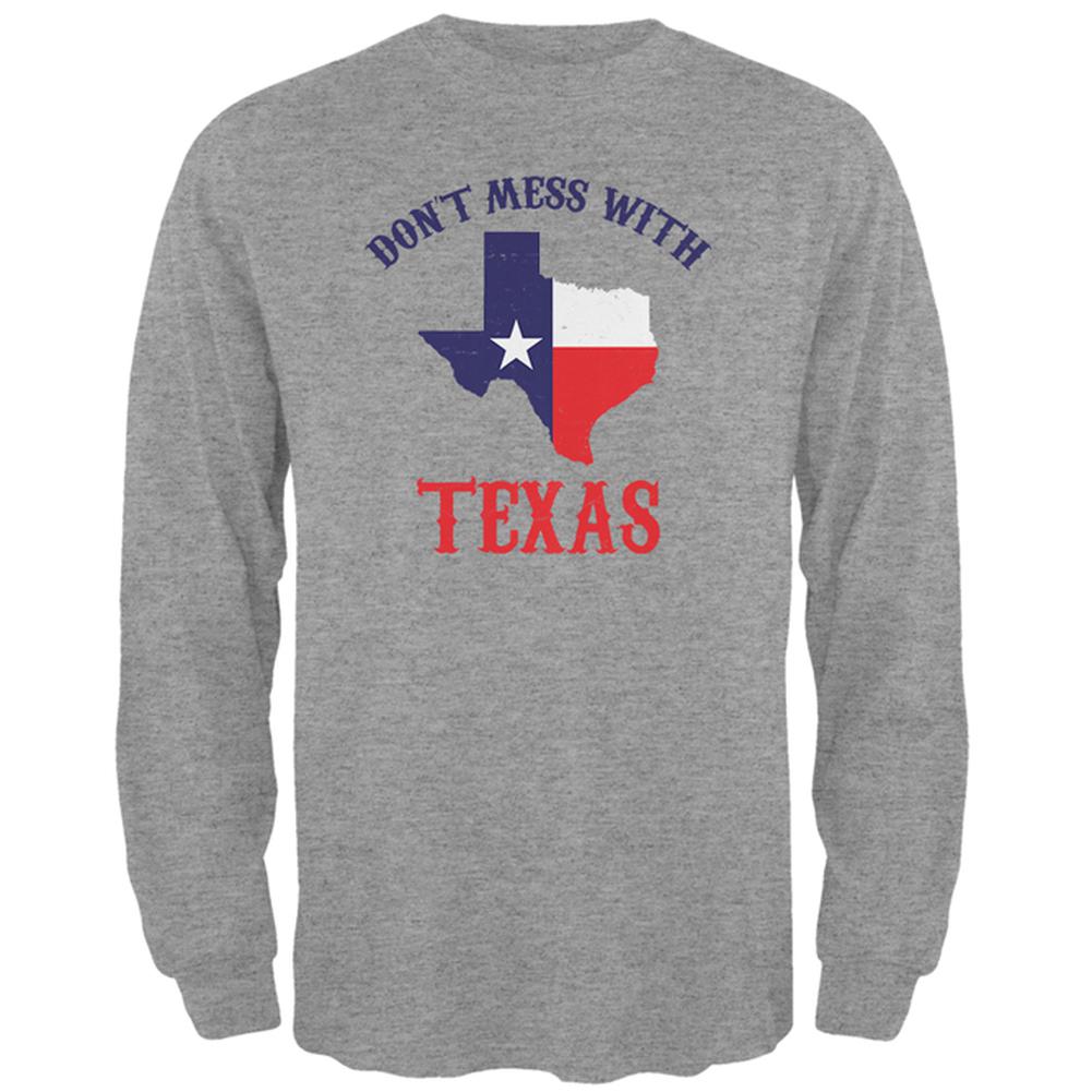 Don't Mess With Texas Mens Long Sleeve T Shirt Men's Long Sleeves Old Glory 2XL Heather