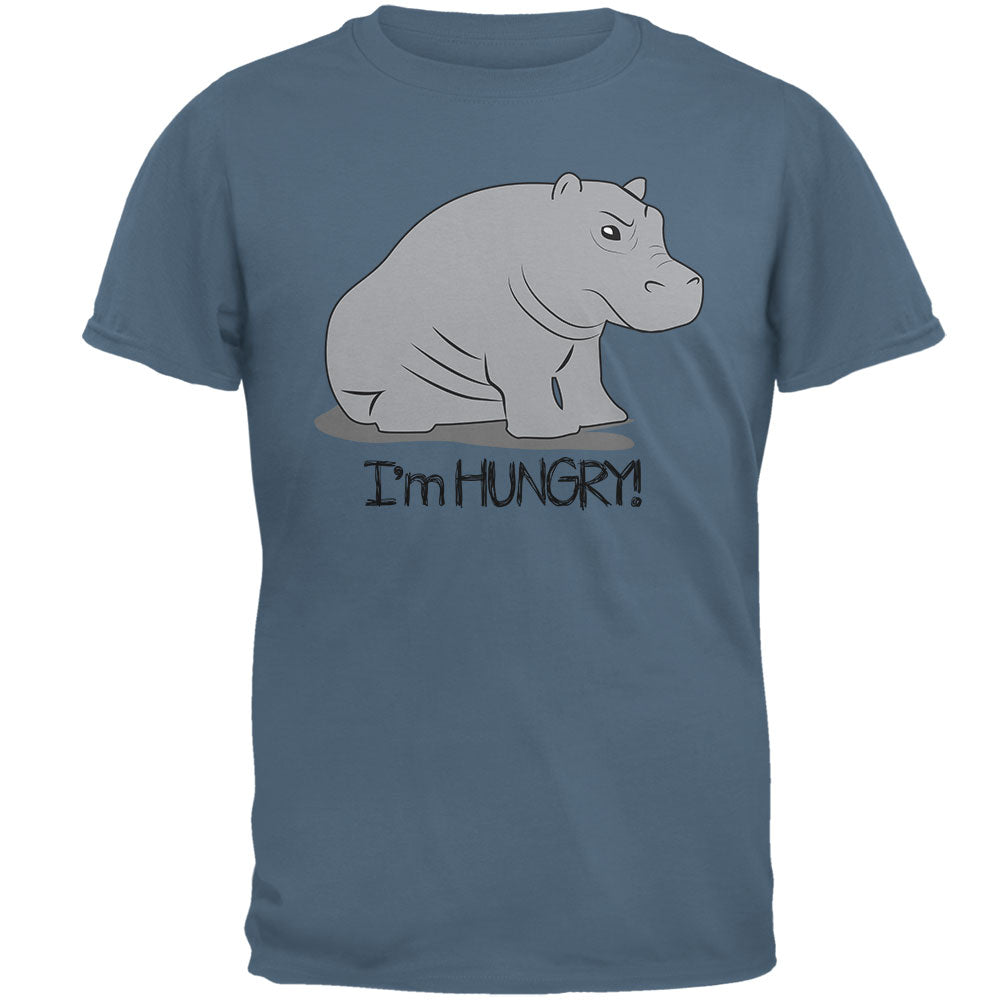 Hippo I'm Hungry Angry Funny Mens T Shirt Men's T-Shirts Old Glory 2XL Indigo Blue