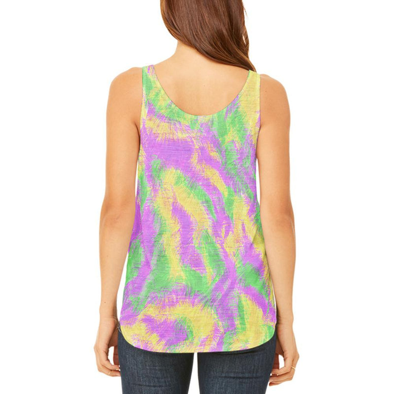 Mardi Gras Bourbon Street Monster Costume Juniors Flowy Side Slit Tank Top Juniors Tank Tops Old Glory