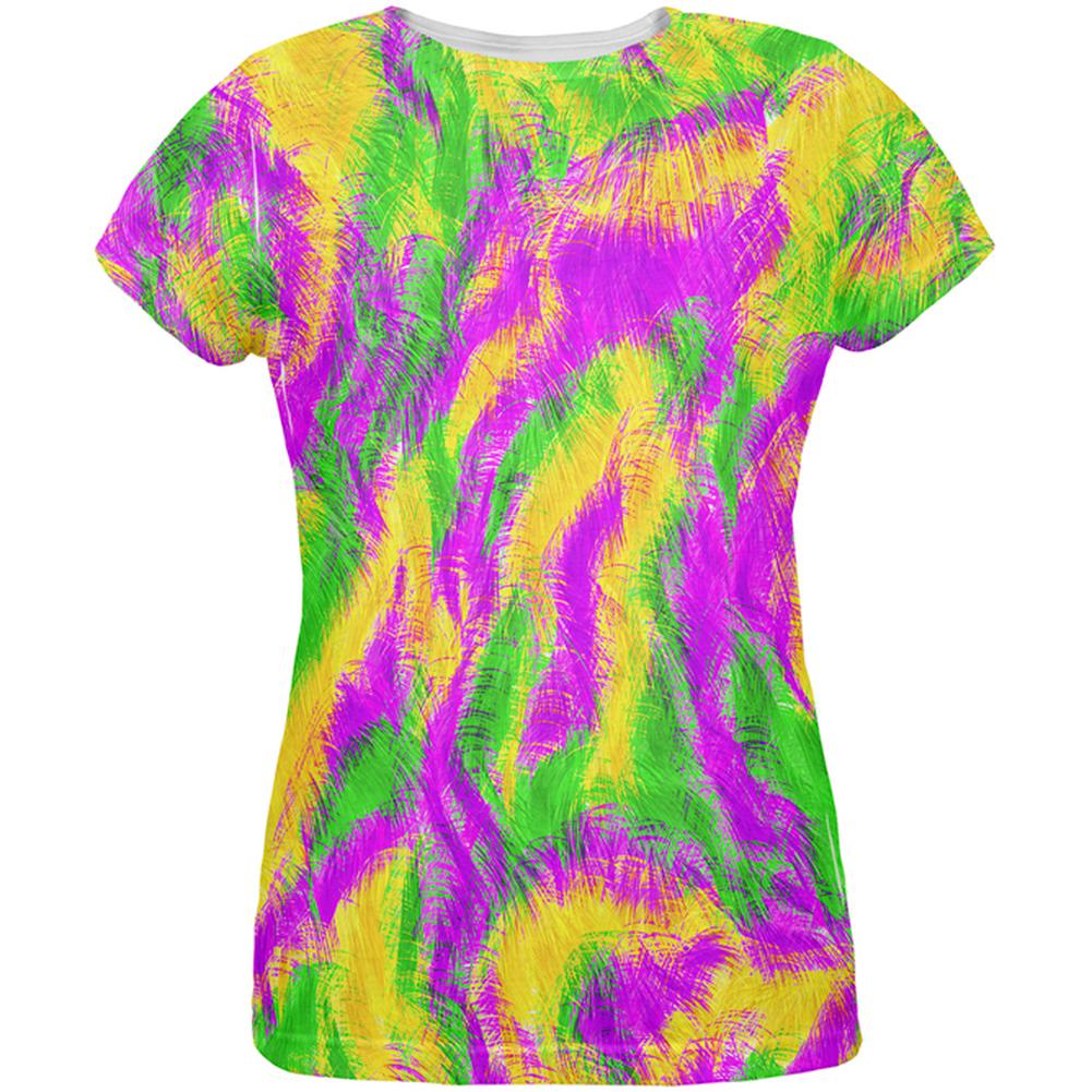 Mardi Gras Bourbon Street Monster Costume All Over Womens T Shirt Women's T-Shirts Old Glory 2XL Multi