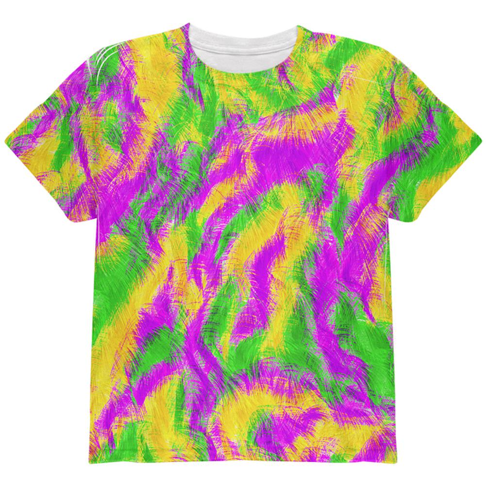 Mardi Gras Bourbon Street Monster Costume All Over Youth T Shirt Youth T-Shirts Old Glory LG Multi