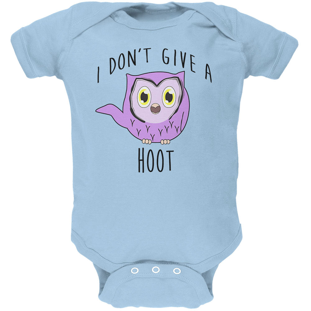 Owl I Don't Give A Hoot Funny Soft Baby One Piece Baby One Piece Old Glory 0-3M Light Blue