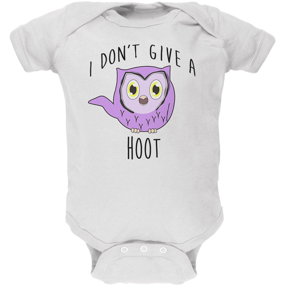 Owl I Don't Give A Hoot Funny Soft Baby One Piece Baby One Piece Old Glory 0-3M White