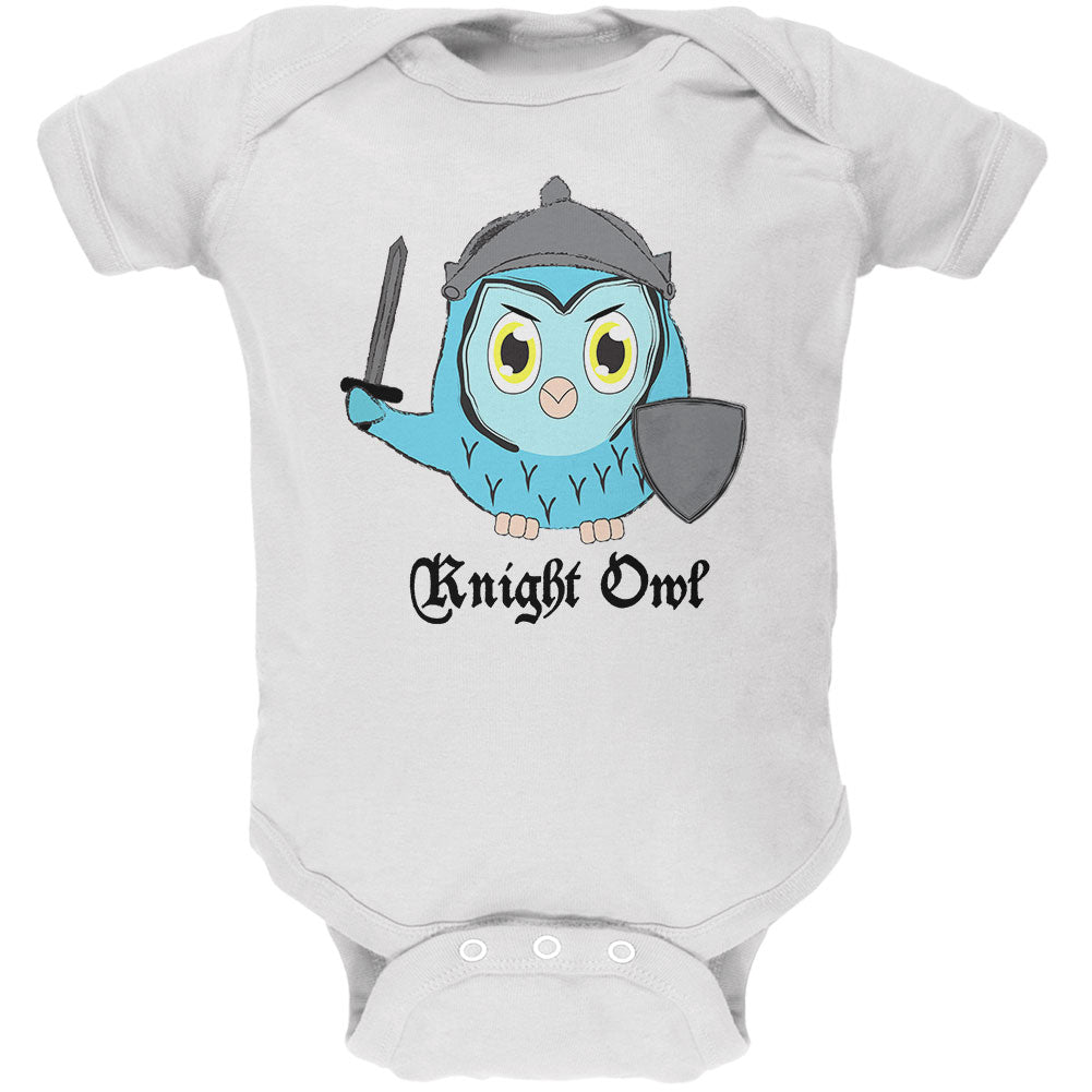 Knight Owl Night Funny Pun Soft Baby One Piece Baby One Piece Old Glory 0-3M White