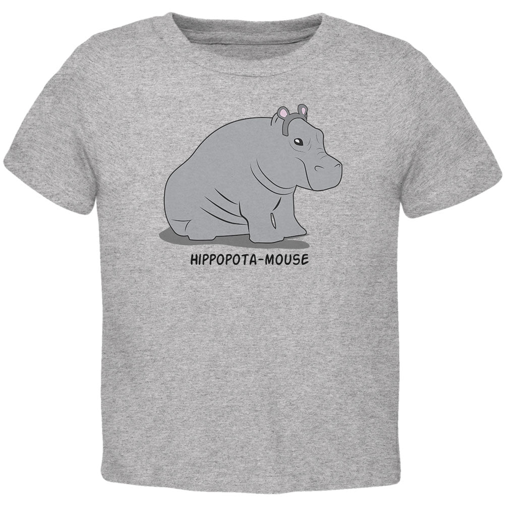 Hippo Mouse Hippopotamouse Funny Pun Toddler T Shirt Toddler T-Shirts Old Glory 2T Heather