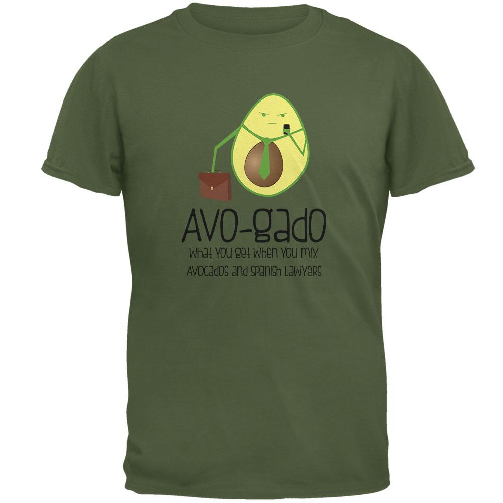 Avocado Abogado Lawyer Funny Spanish Pun Mens T Shirt Men's T-Shirts Old Glory 2XL Military Green