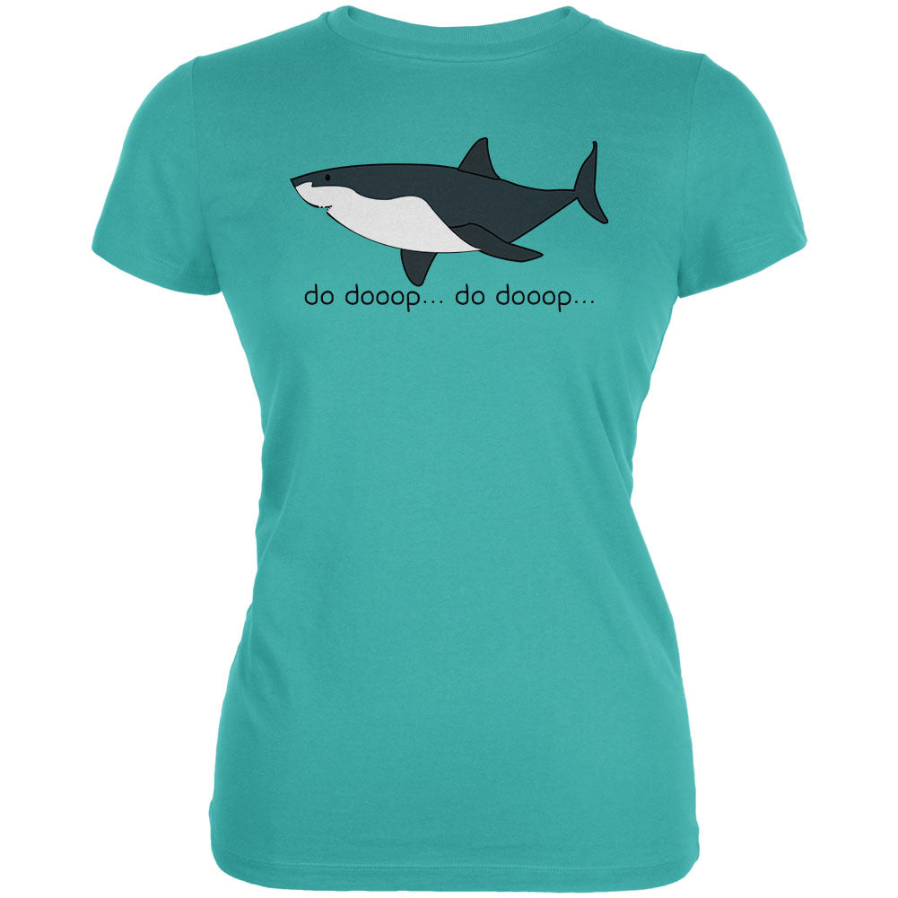 Great White Shark Suspense Cute Juniors Soft T Shirt Juniors T-Shirts Old Glory 2XL Teal