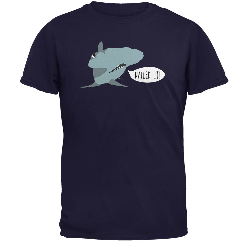 Shark Nailed It Hammerhead Funny Pun Mens T Shirt Men's T-Shirts Old Glory 2XL Navy
