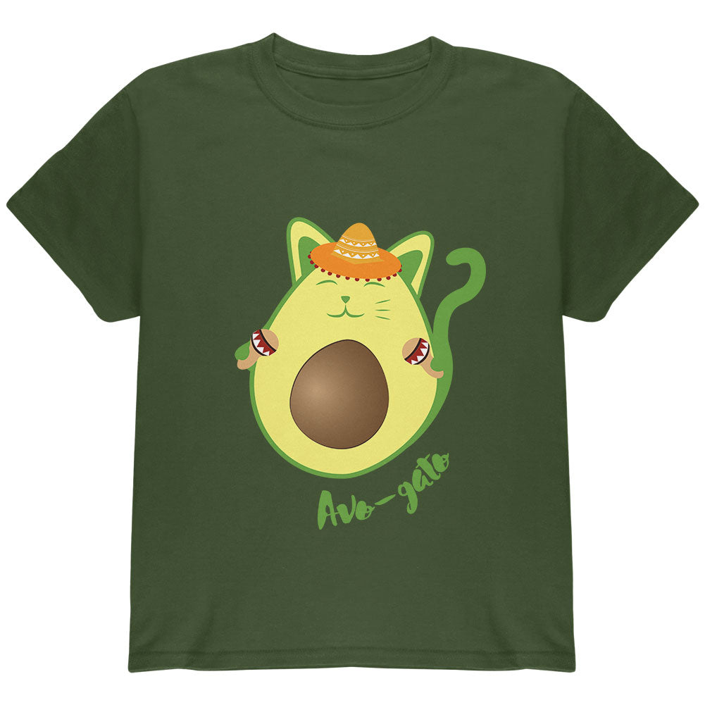 Cinco De Mayo Avogado Avocato Avocado Cat Spanish Youth T Shirt Youth T-Shirts Old Glory YLG Green