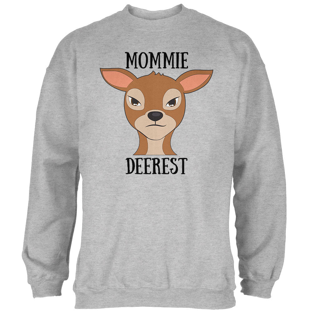 Deer Mommy Deerest Dearest Funny Pun Mens Sweatshirt Men's Sweatshirts Old Glory 2XL Grey