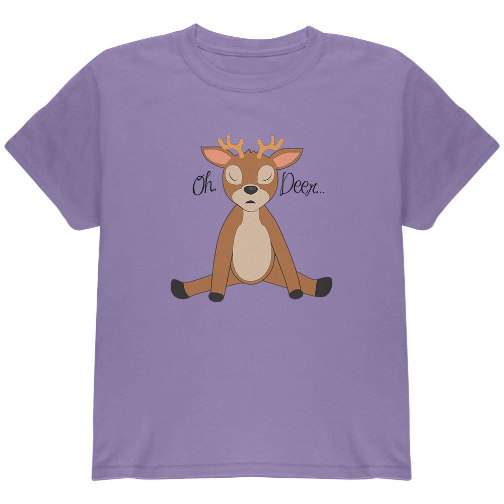 Oh Deer Funny Pun Cute Youth T Shirt Youth T-Shirts Old Glory YLG Purple
