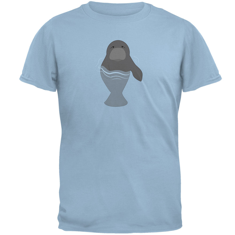 Manatee in Water Cute Mens T Shirt Men's T-Shirts Old Glory 2XL Light Blue