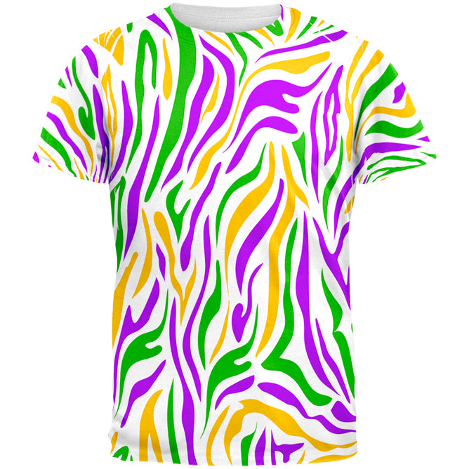 Mardi Gras Zebra Stripes Costume All Over Mens T Shirt Men's T-Shirts Old Glory 2XL Multi