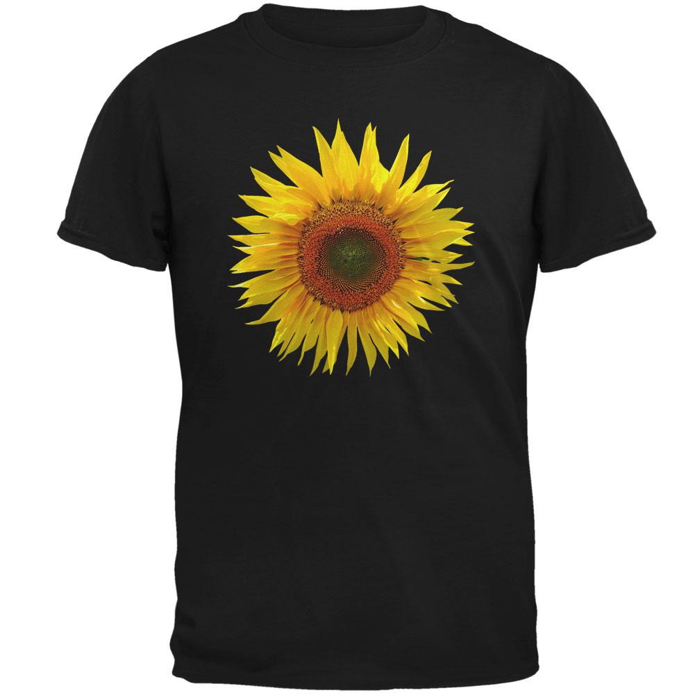 Giant Sunflower Men's T Shirt Men's T-Shirts Old Glory SM Black